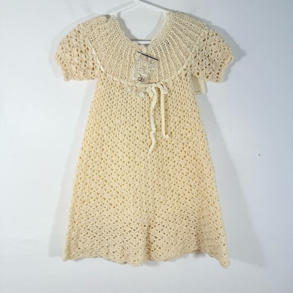 NWT Paula Cahen d' Anvers Cream 100% Merino Wool Knit Sweater Dress Lined Size 4 - Picture 7 of 12